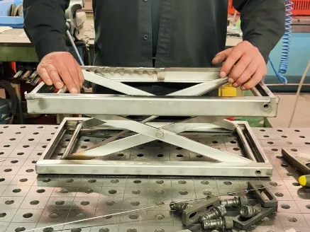 The ErgoCutter prototype being welded